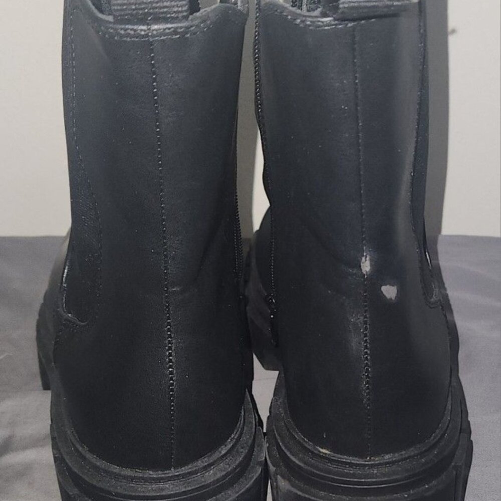 Wild Fable Black Faux Leather Ankle Boots Size 8.5 - Picture 3 of 6